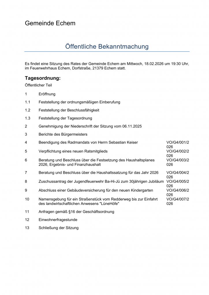 Ratssitzung im Feuerwehrhaus